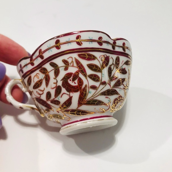 Antique Fischer & Mieg Royal Vienna Style Raspberry Floral Tea Cup Saucer - Picture 9 of 11